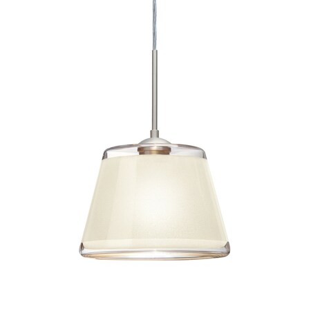 Besa Lighting Pica 9 Cord Pendant, White Sand, Satin Nickel Finish, 1x9W LED 1JT-PIC9WH-LED-SN